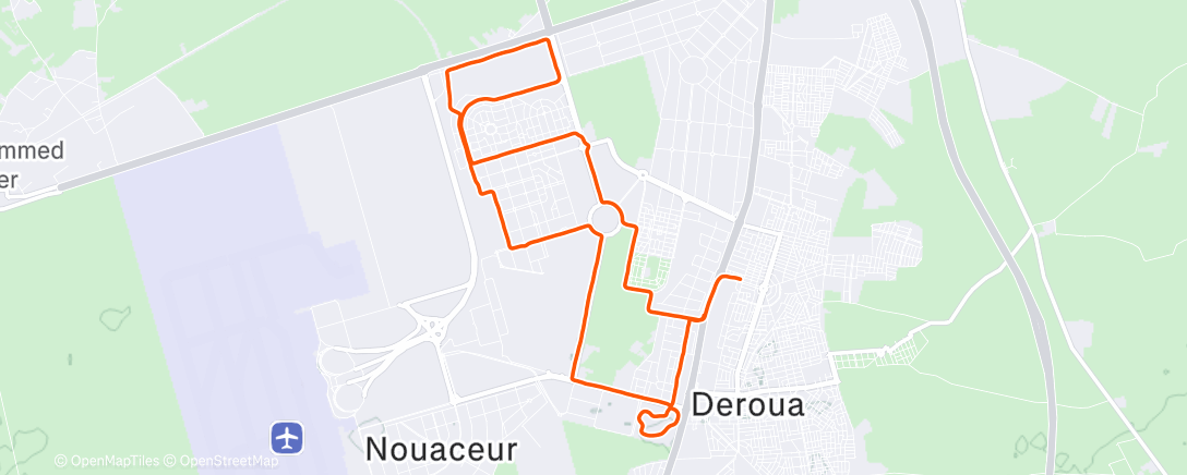 Map of the activity, Afternoon Run