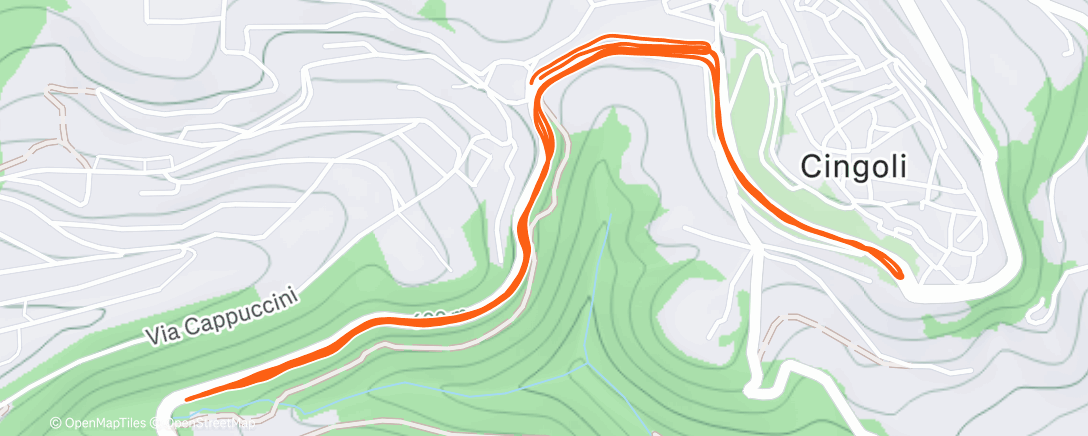 Map of the activity, Corsa serale