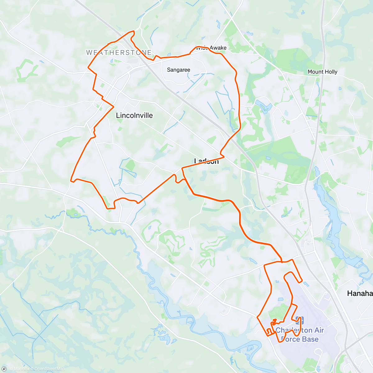 Mappa dell'attività Charleston Flughafen 🛫