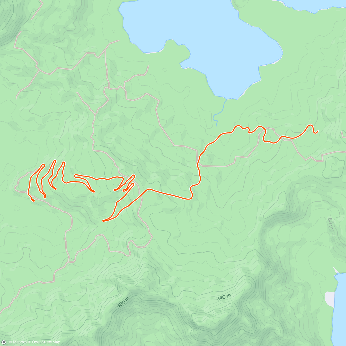 Map of the activity, 雨のZwift - Road to Sky in Watopia