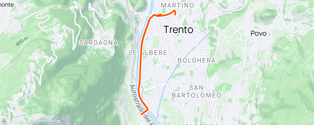 Map of the activity, Trento