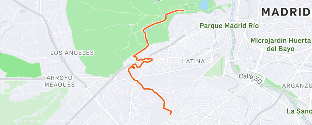 Map of the activity, 7km pre carrera