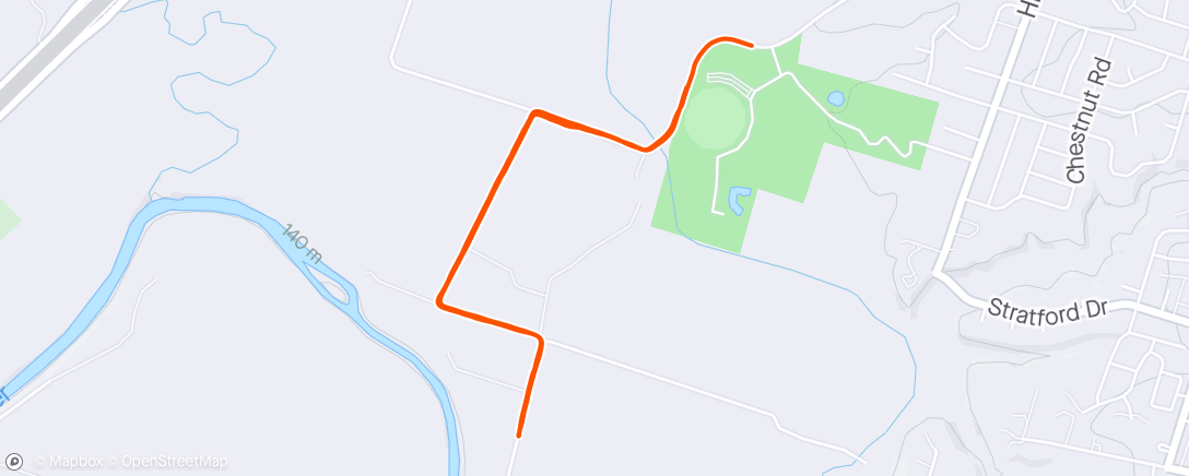 Map of the activity, Afternoon Run with wife