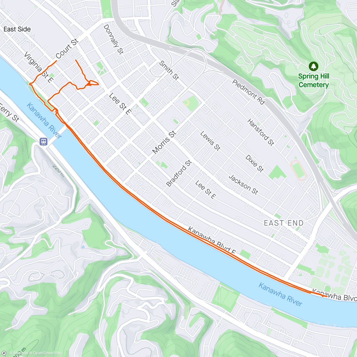 Map of the activity, Exploring Charleston WV