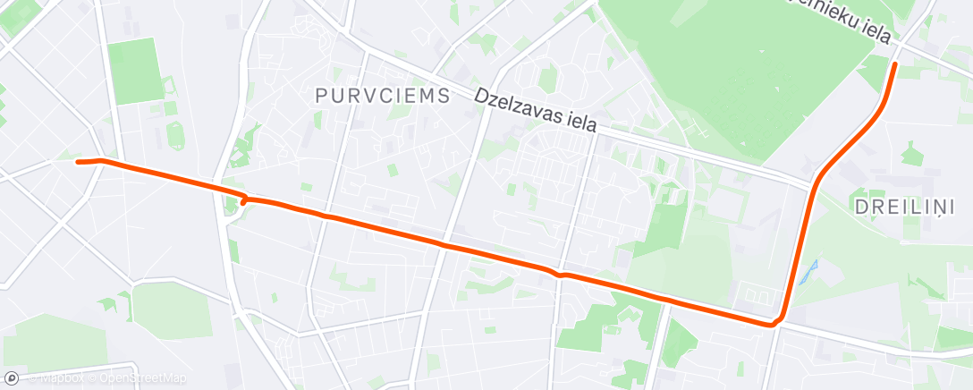 Map of the activity, Evening Ride