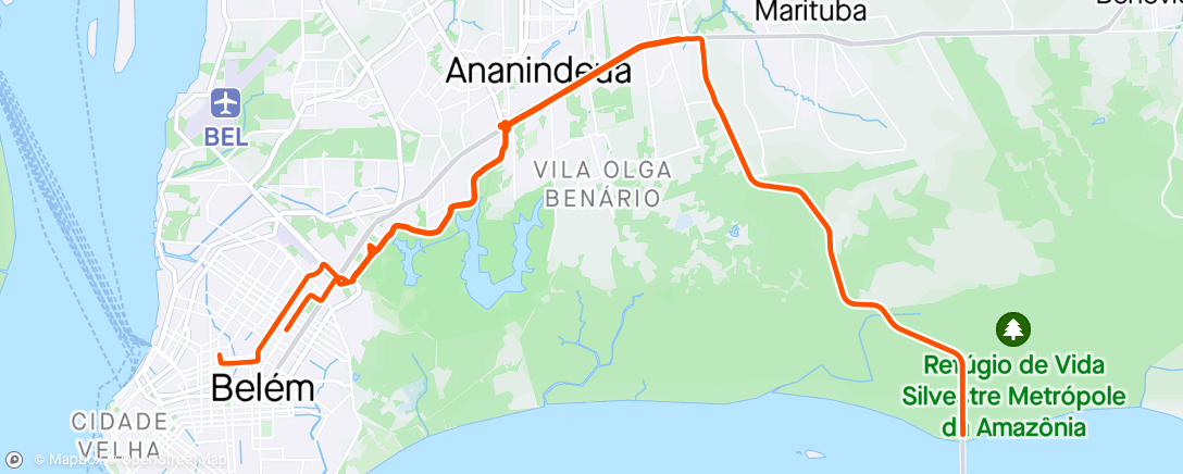 Map of the activity, Treino na Alça