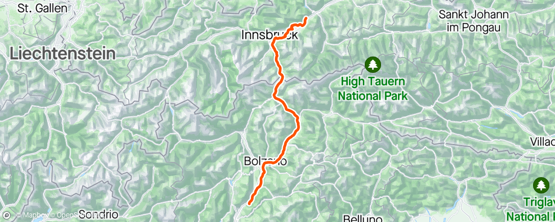 Map of the activity, Tour of the Alps stage 2