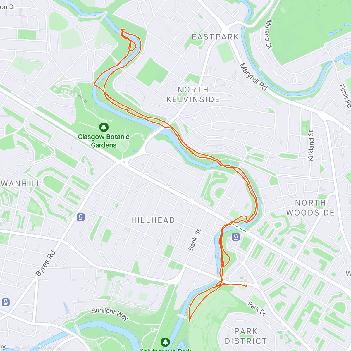 Map of the activity, SoE Run Club on a Monday