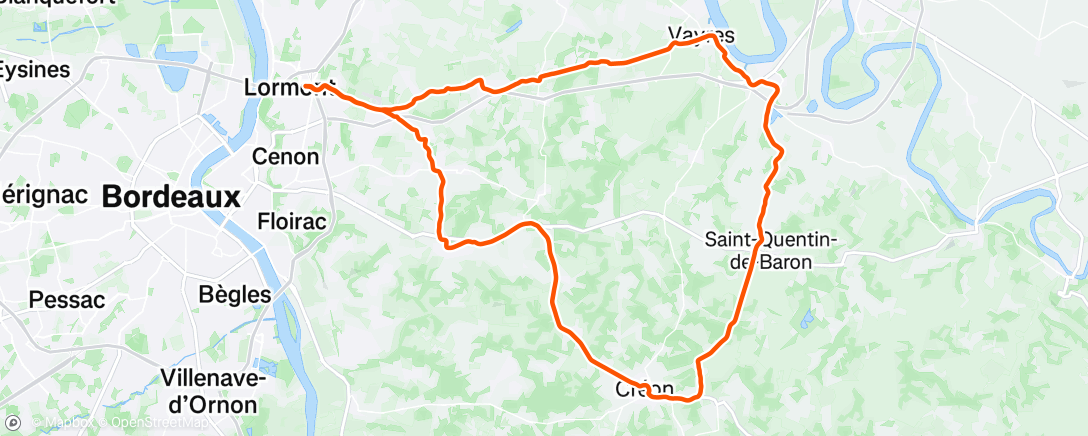 Map of the activity, Sortie vélo dans l'après-midi