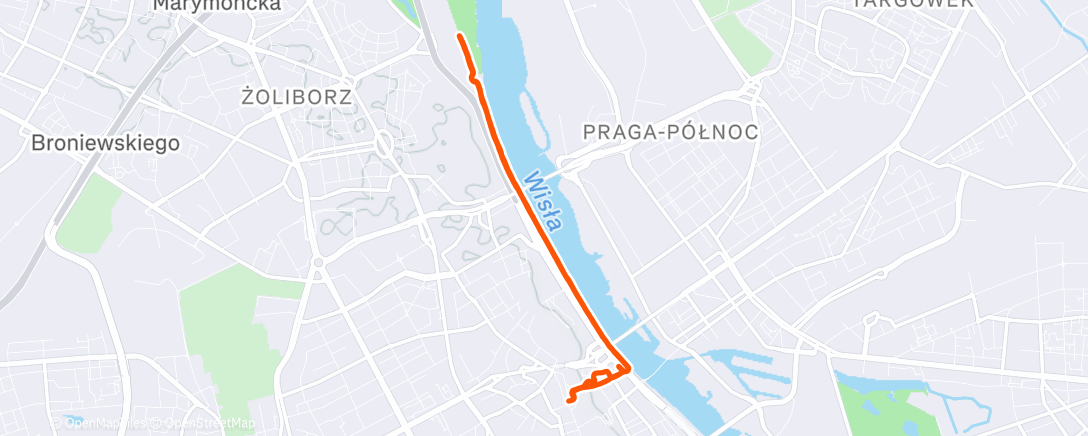 Map of the activity, Afternoon Run