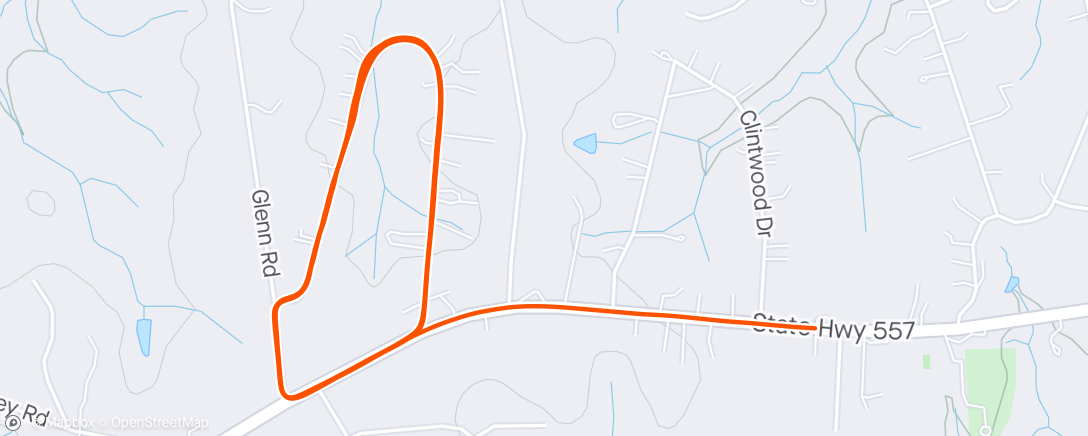 Map of the activity, I guess it surprises you to go slower even if it felt like more exertion than the last ride despite using slowest bike, the wind, rain, sticks in the road and darkness.