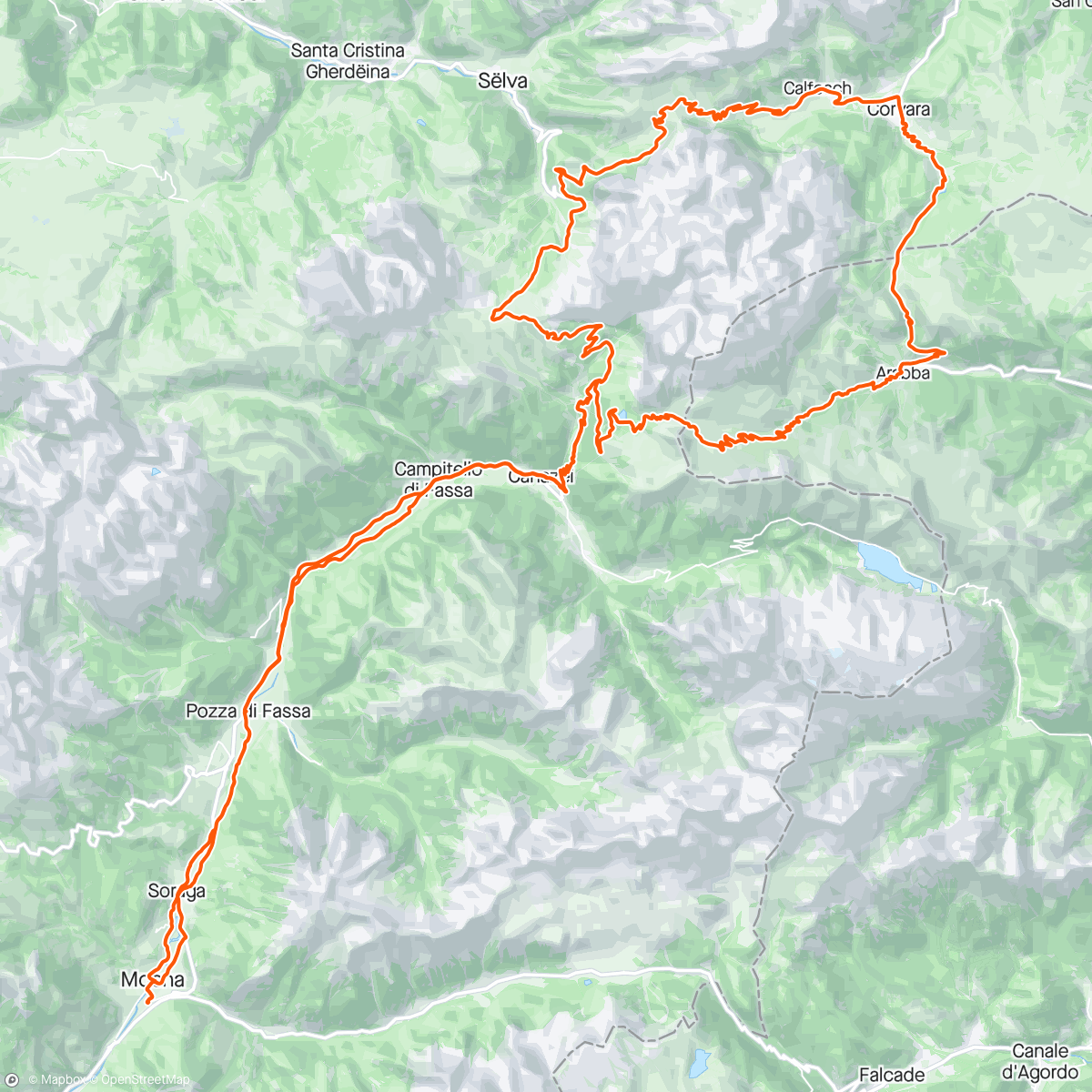 Map of the activity, Sella Ronda