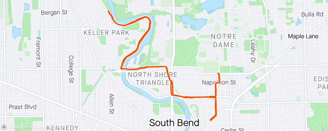 Map of the activity, morning run