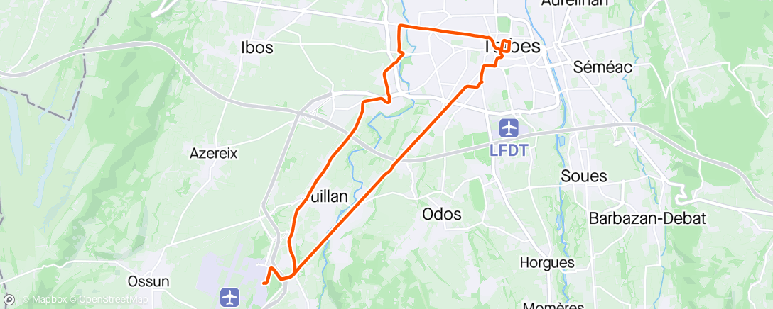 Map of the activity, Vélo taff