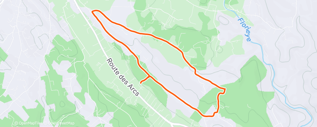 Map of the activity, Trail le matin