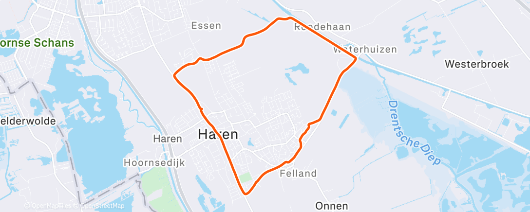 Map of the activity, Namiddagloop