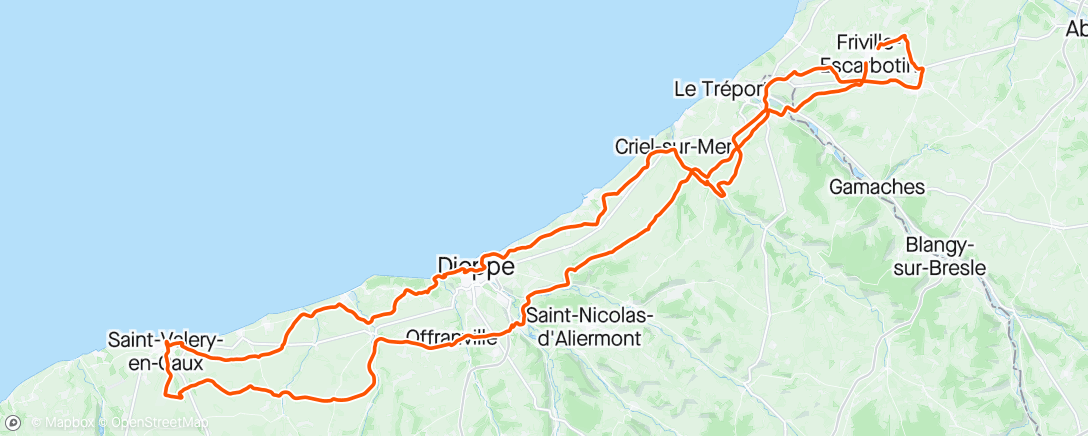 Map of the activity, Sortie vélo le matin WRC St Val en Caux