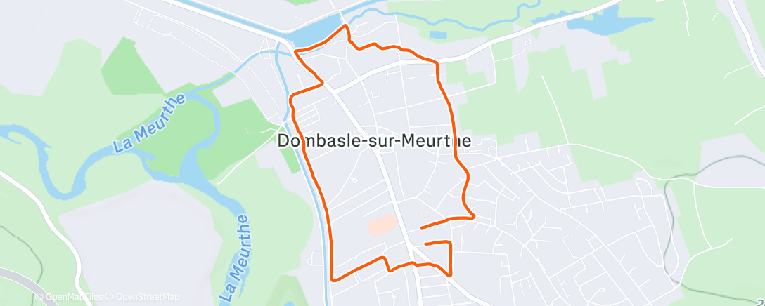 Map of the activity, Course à pied dans l'après-midi