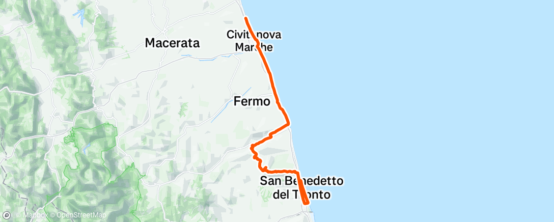 Map of the activity, Tirreno #7
