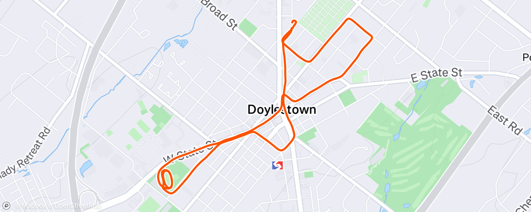 Map of the activity, Afternoon Run