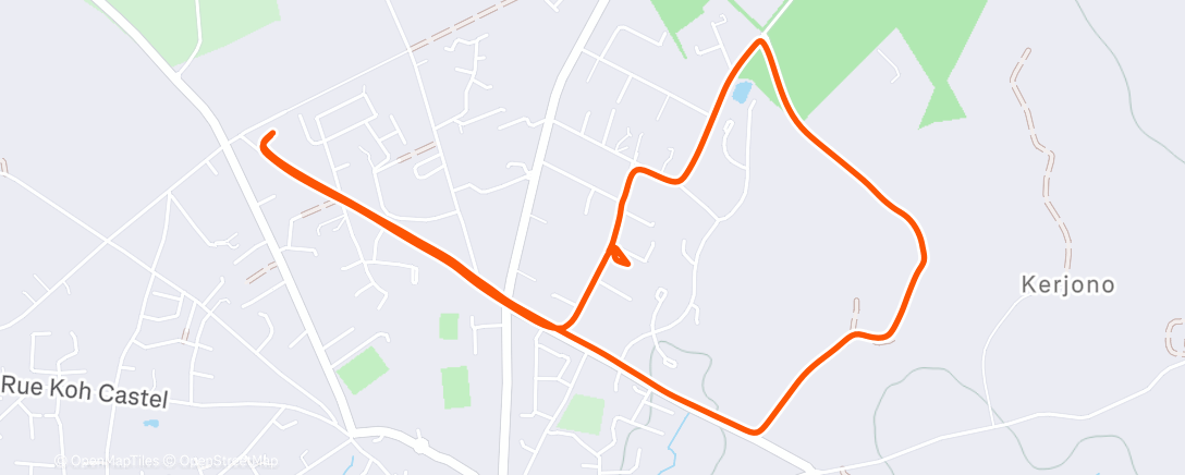Map of the activity, Course à pied le matin