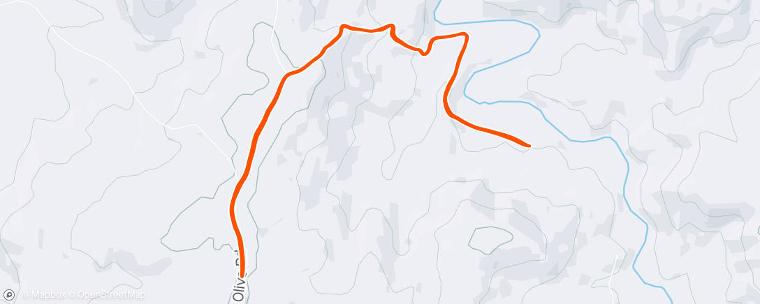 Map of the activity, Trail Run up Mount Olive