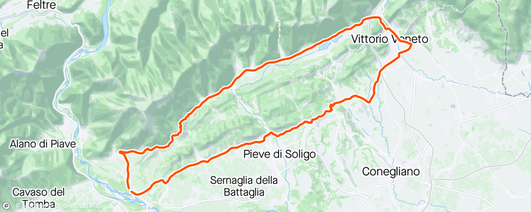 Karte der Aktivität „Vittorio Veneto - Combai”