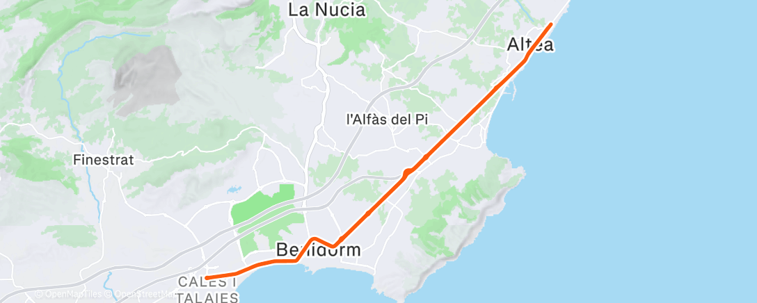 Map of the activity, Pedalata pomeridiana