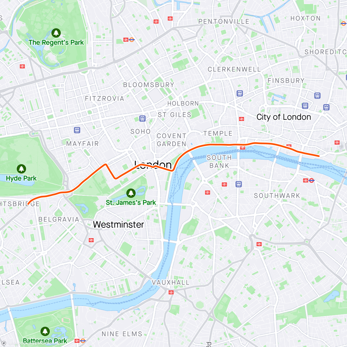 Map of the activity, Zwift - Z2 Cadence Changes in London