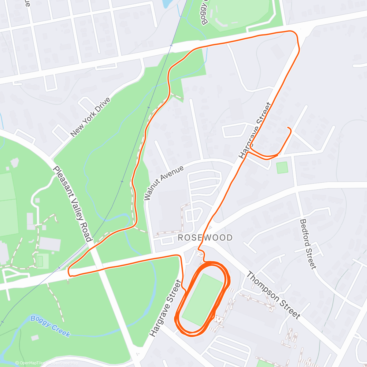 Map of the activity, 4x400s