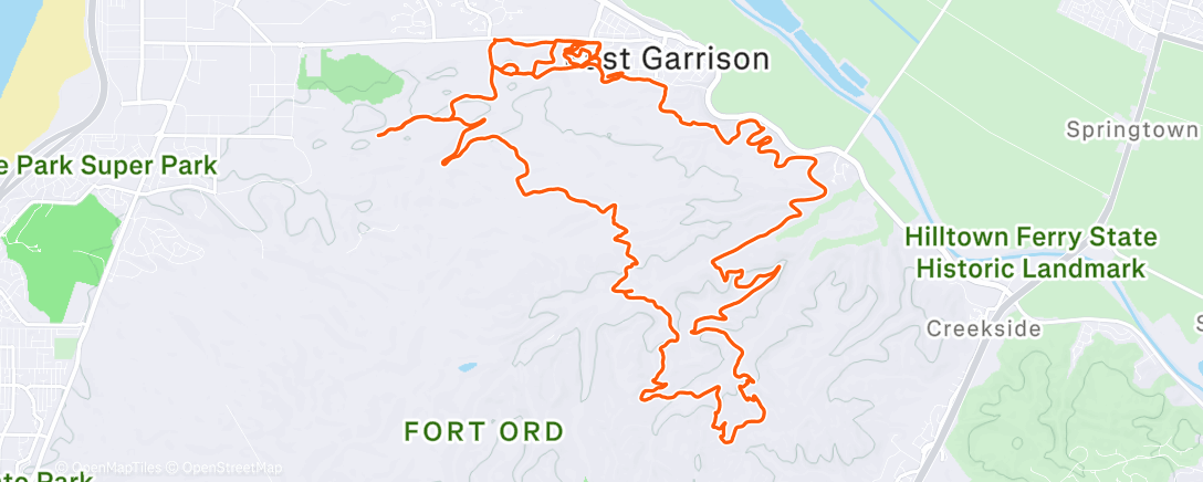 Карта физической активности (Fort Ord on a sunny winter day with friends as God intended)