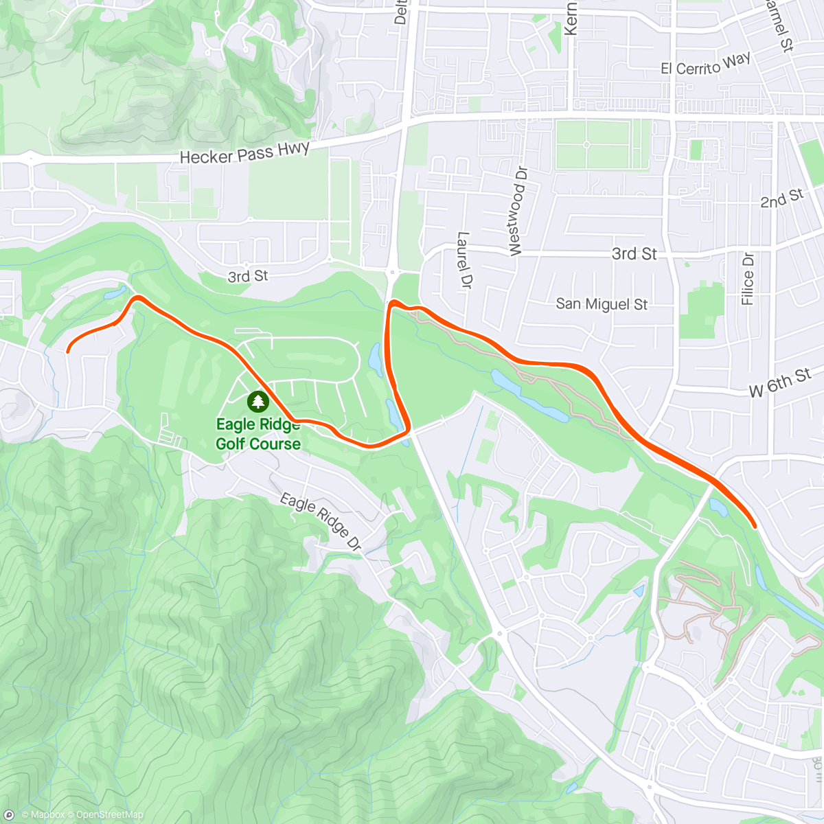 Map of the activity, Intervals - 6 x 800m - Levee