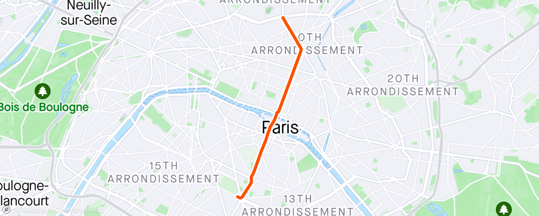 Map of the activity, Retour de Montmartre à Vélib'