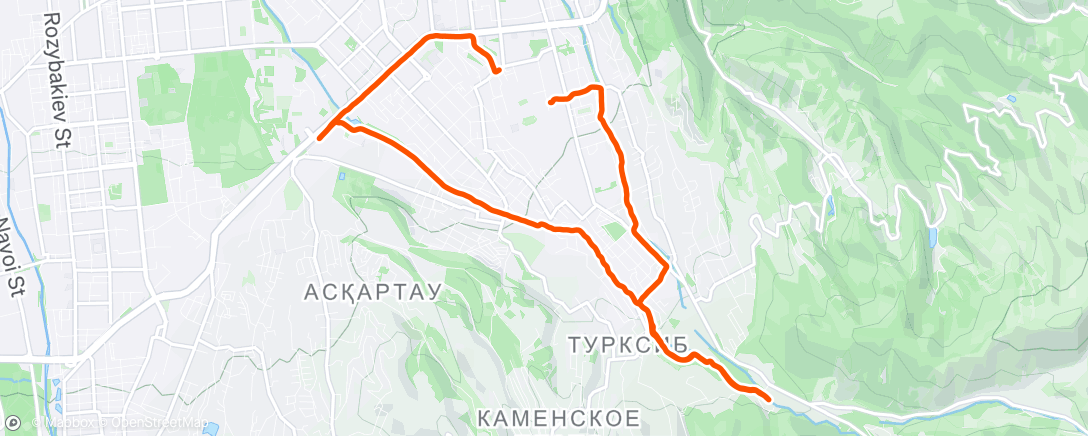 Map of the activity, Дневной забег