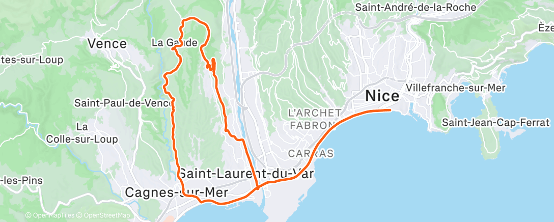 Mapa de la actividad, Sortie vélo dans l'après-midi