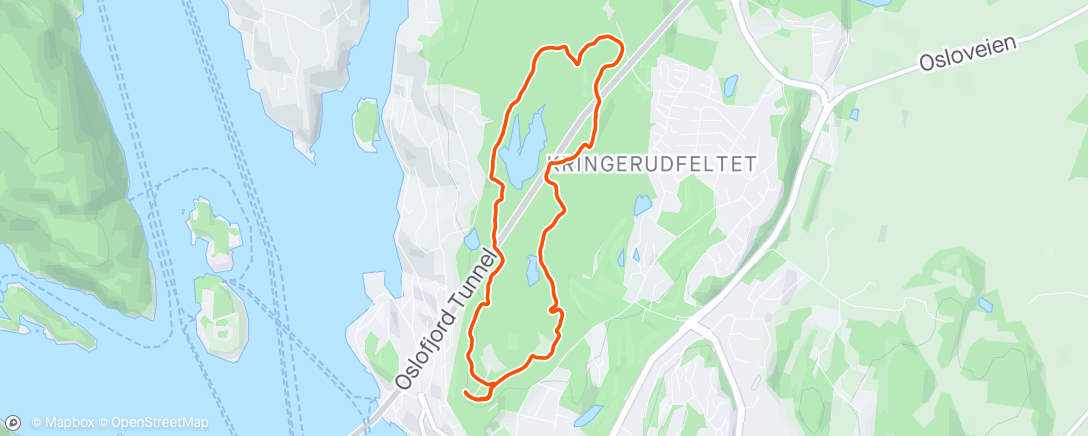 Map of the activity, Skogsjågg igjen. Høyere fart og lavere puls 👍