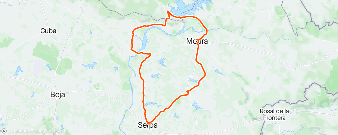 Map of the activity, Volta de bicicleta matinal ao Alqueva