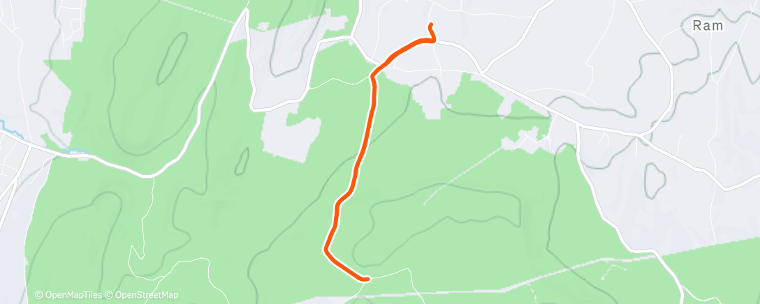 Map of the activity, Afternoon Run