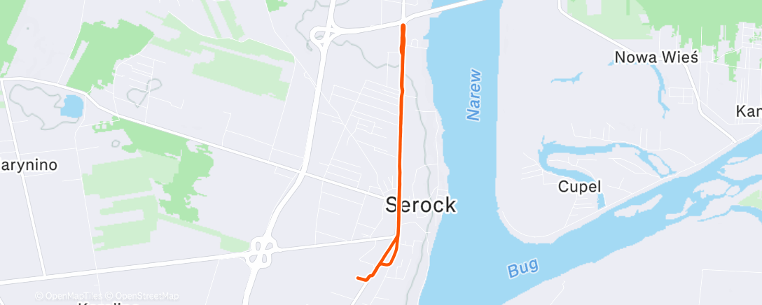 Map of the activity, Afternoon Run