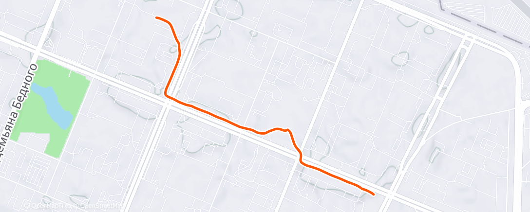 Map of the activity, Вечерняя прогулка