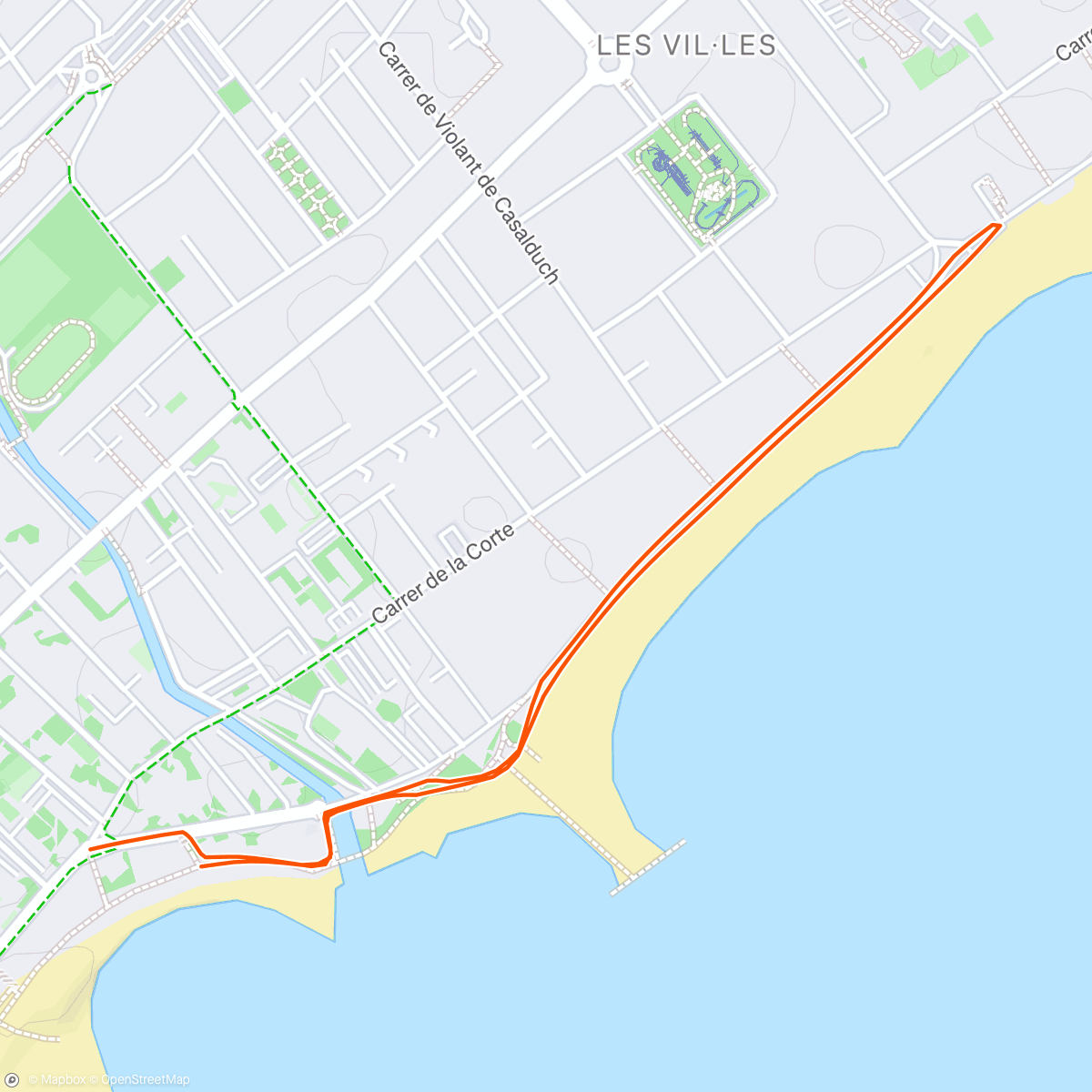 Map of the activity, Short after lunch walk/run