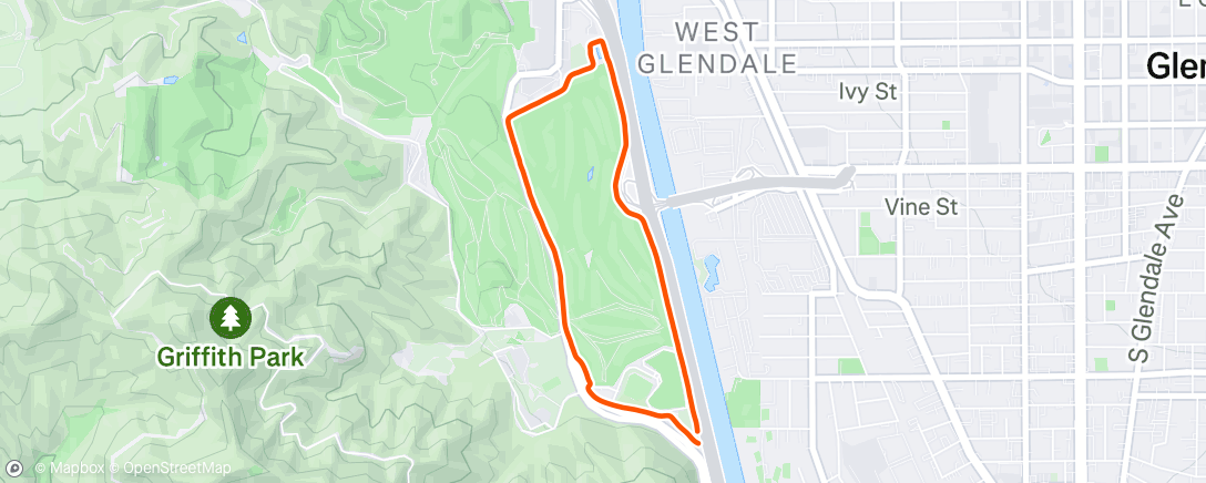 Map of the activity, Evening Run