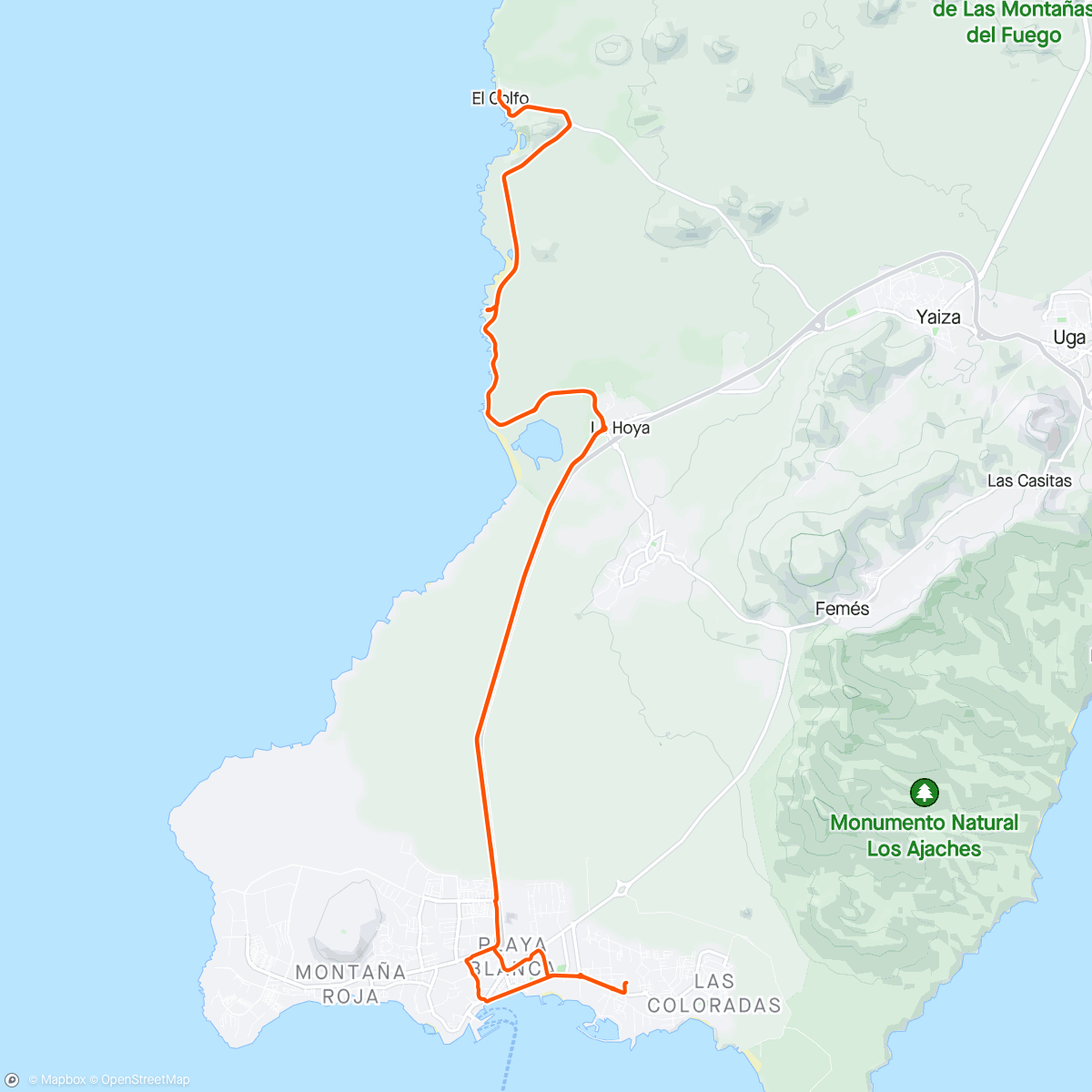 Map of the activity, Cycle to El Golfo