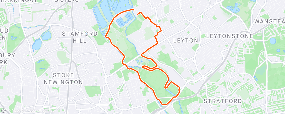 Map of the activity, 11km jog, 1km pushing kiddo