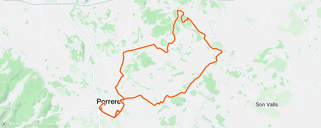Map of the activity, Bicicleta al anochecer