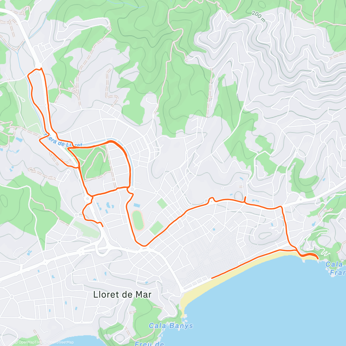 Map of the activity, Полуденный забег