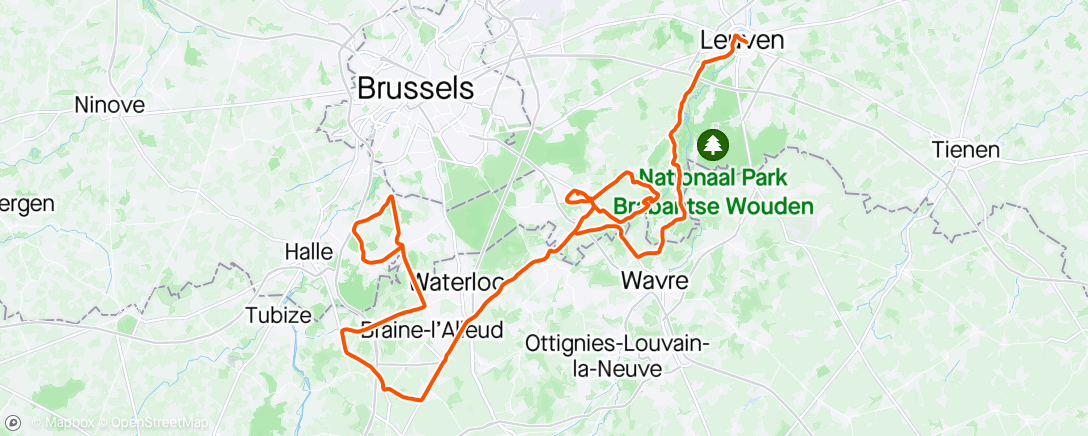 Kaart van de activiteit “De Brabantse Pijl”