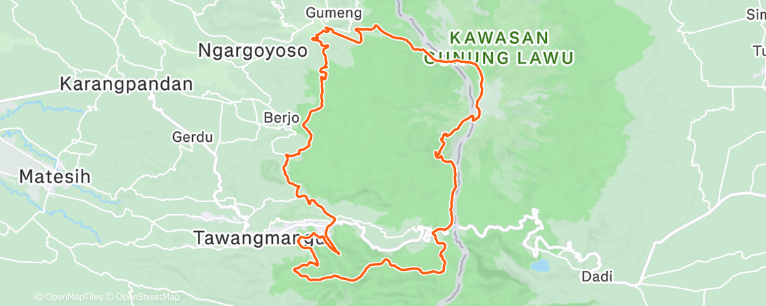 Map of the activity, Morning Run