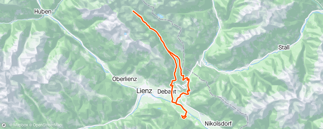 Mapa de la actividad, MTB - Lienzer Hütte + Iselsberg