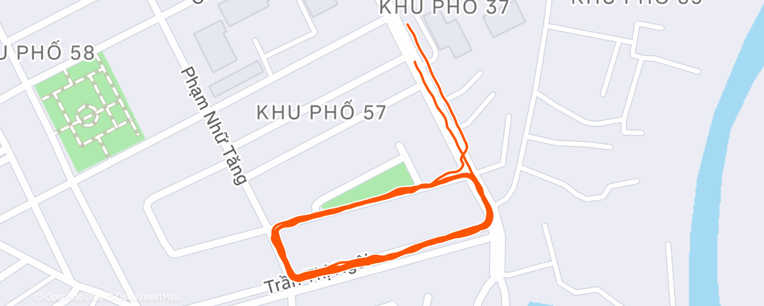 Map of the activity, Evening Run